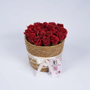 Rounded Red Rose Basket